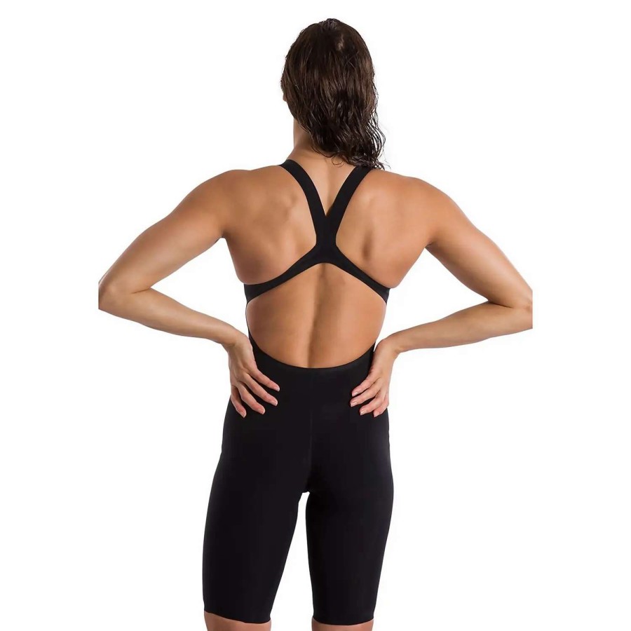 Womens * | Speedo Fastskin Lzr Pure Valor Open Back Kneeskin Black