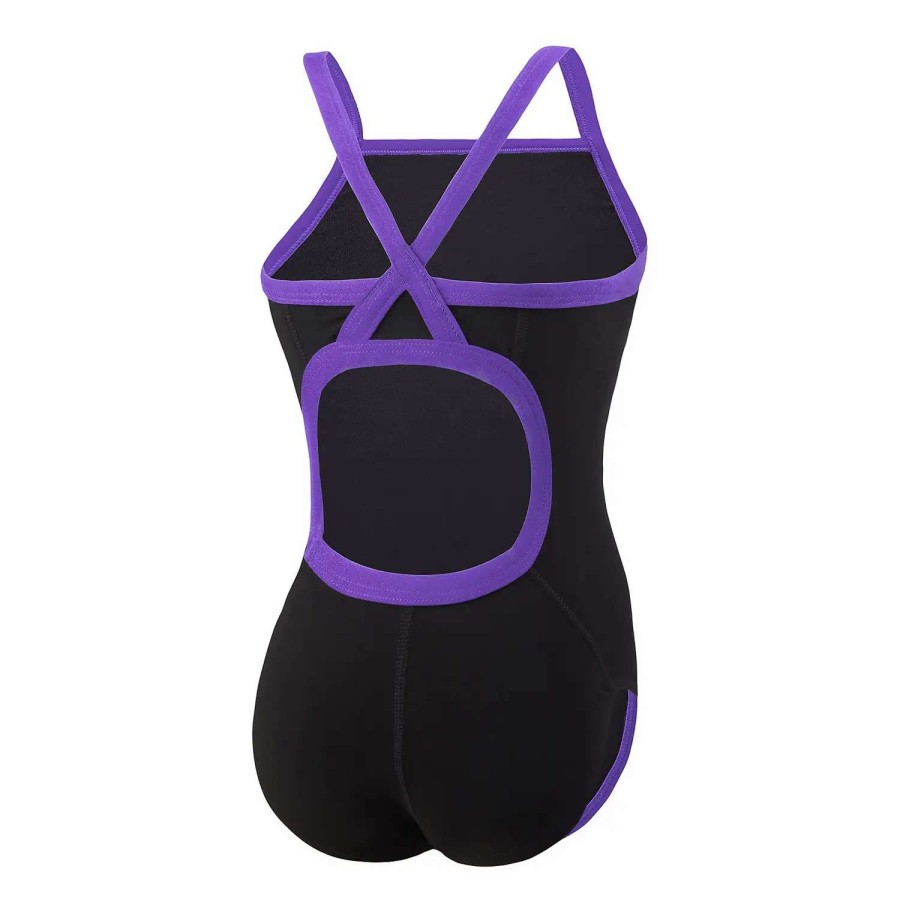 Womens * | Speedo Flyback Youth Training Suit One Piece Endurance+ Black/Purple