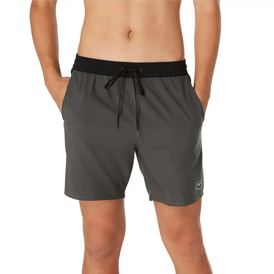 Mens * | Speedo Solid Seaside Volley 17 Charcoal