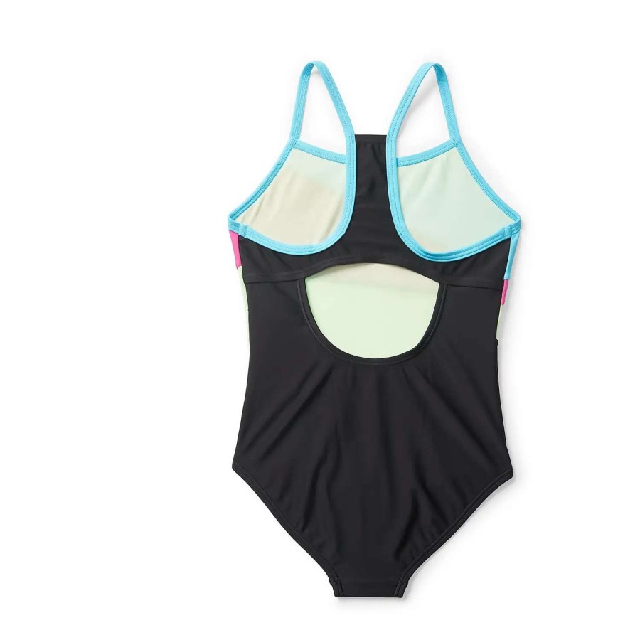 Womens * | Speedo Solid Radiating Splice One Piece Black/Pink